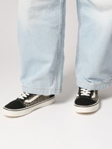 Sneakers Old Skool Uit Leder Vans Zwart women D6WYY61-vue-porte